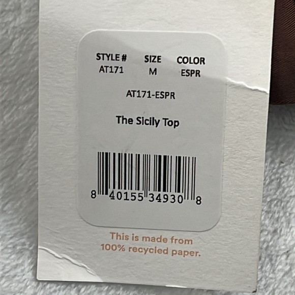 NWT Andie Brown M The Sicily Top Espresso Wire Bikini‎ Swim Top - Picture 2 of 8